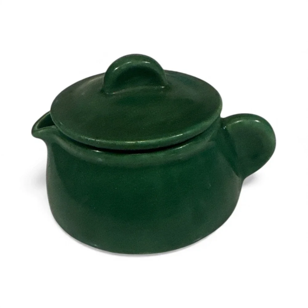 Vintage Gonder Pottery 996 Creamer Pitcher Lid Green